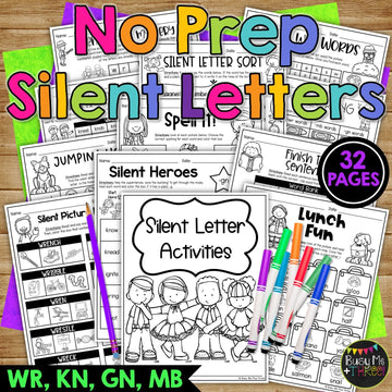 Silent Letters Wr Kn Gn Mb Words Worksheets and Activities No Prep Printables