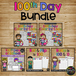 100th Day of School Activities BUNDLE Color by Code, Writing Pages, Math Games