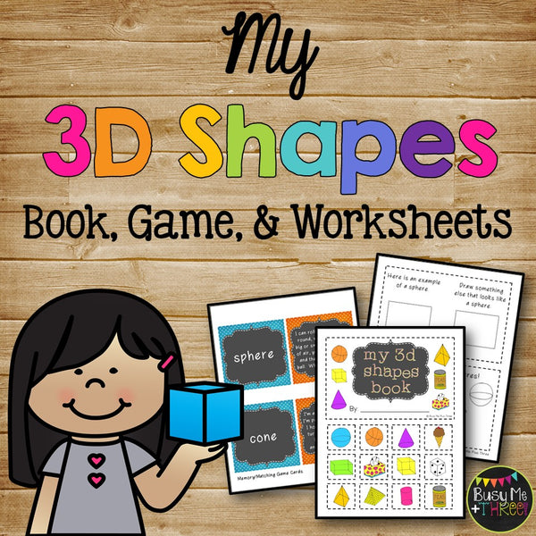 3D Shapes Book, Solid Shapes, Kindergarten, First, & Second Grade