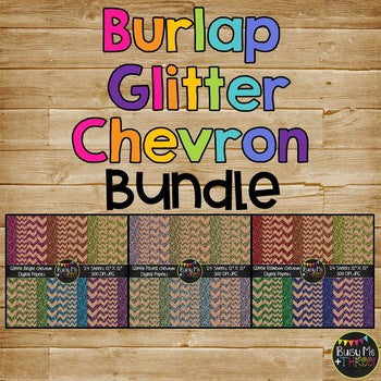 BURLAP Glitter Chevron Bundle Digital Papers {Commercial Use Digital Graphics}