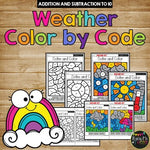 Color by Code WEATHER Color by Number {Addition & Subtraction to 10}