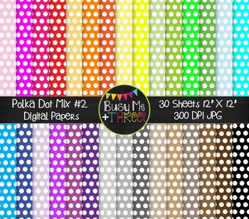 Polka Dot Mix #2 Digital Papers {Commercial Use Digital Graphics}