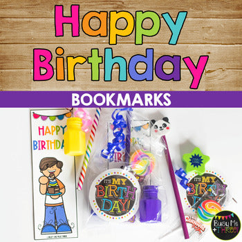 Birthday Bookmarks Editable Student Gift for Birthday Bag