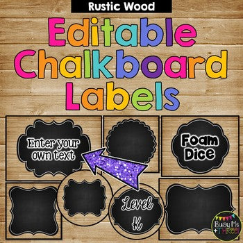 Editable Labels Rustic Wood & Chalkboard, Farmhouse {195 Labels}