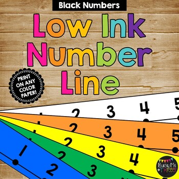 Classroom Decor Number Line LOW INK VERSION with BLACK NUMBERS {-100 to 250}