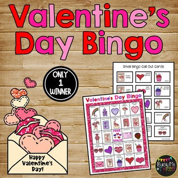 Valentine's Day Activity Bingo Game Glittery {25 Different Bingo Cards}