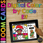 Christmas Boom Cards™ Color by Code ELF Digital Learning Math Activity