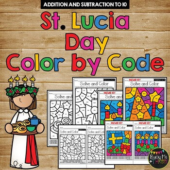 St. Lucia Color by Code {Addition & Subtraction to 10} Mystery Pictures