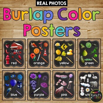 Color Posters BURLAP AND CHALKBOARD Farmhouse