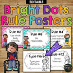 Editable Rule Posters BRIGHT POLKA DOT Melonheadz Edition, Rules