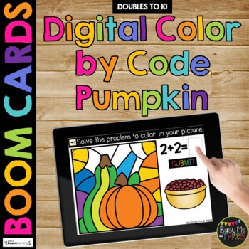 Thanksgiving Boom Cards™ PUMPKIN Color by Code Digital Learning Activity