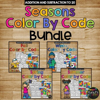 Color by Code Seasons BUNDLE {Addition and Subtraction to 20}