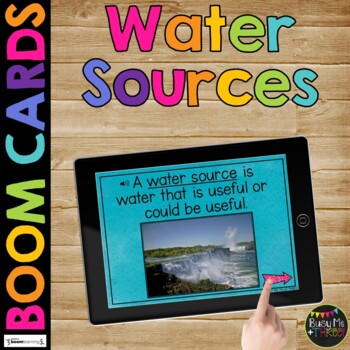 Water Sources with Real Photos BOOM CARDS™ Distance Learning, Natural & Man-Made