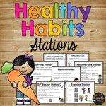 Healthy Habits Stations, Eating Healthy, Doctor, Dentist, Exercise {K, 1, 2}