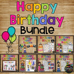 Birthday Activities BUNDLE No Prep Book, Certificate, Bingo, Bookmark, Topper