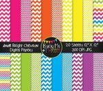 SMALL Bright Chevron Digital Papers {Commercial Use Digital Graphics}