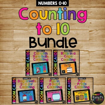 Kindergarten Boom Cards™ Counting to 10 Pet Themed Digital Task Cards