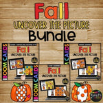 Fall Uncover the Picture Boom Cards™ BUNDLE Distance Learning Digital Task Cards