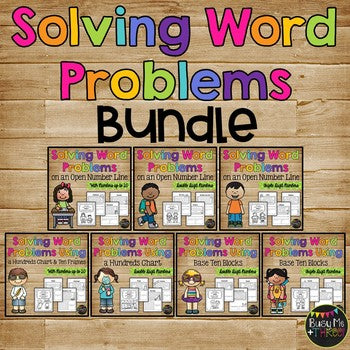 Word Problems BUNDLE Booklet {Base Ten, Number Line, Hundreds Chart}