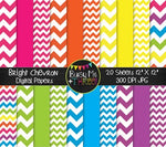 Large Bright Chevron Digital Papers {Commercial Use Digital Graphics}