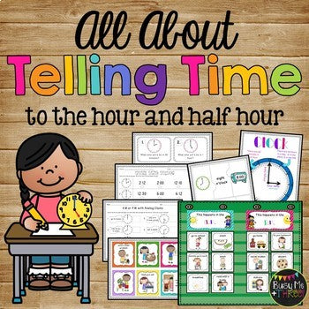 Telling Time to the Hour and Half Hour, First & Second Grade