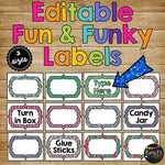 EDITABLE Labels for Classroom Organization, Decor, Stripes & Polka Dots