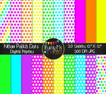 Neon Polka Dots Digital Papers {Commercial Use Digital Graphics}