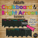 Editable Banners 160 Different Chalkboard & Bright Arrows Pendants