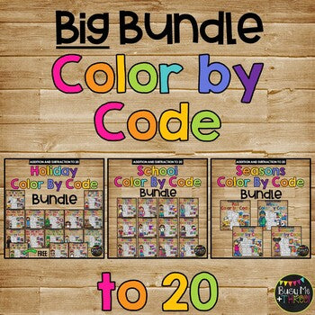 Color by Code Math Activities BIG BUNDLE {Addition & Subtraction to 20}