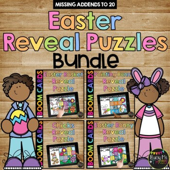 Easter Boom Cards Mystery Picture Reveal Puzzle Missing Addends