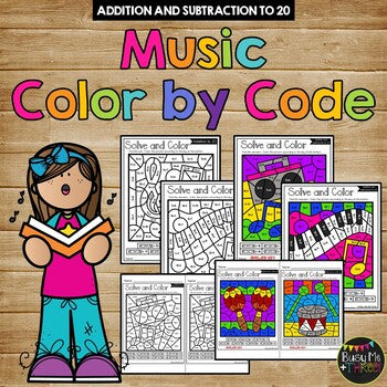 Color by Code MUSIC CLASS Color by Number {Addition & Subtraction to 20}