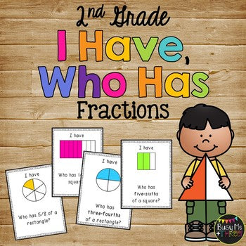 I Have Who Has FRACTIONS Halves, Fourths, Sixths, Eighths SECOND GRADE
