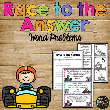 Word Problems Matching Game, Addition and Subtraction, First Grade {QR Codes}