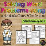 Word Problems Using a Hundreds Chart & Ten Frames (Number up to 20)