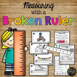 Measuring with a Broken Ruler Task Cards, Posters, and Worksheets, 2nd Grade