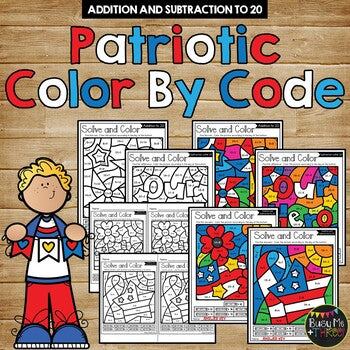 Veteran's Day & Memorial Day Color by Code {Addition & Subtraction to 20}