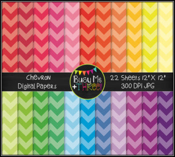 Digital Papers- Chevron Shades of Color {Commercial Use Graphics}