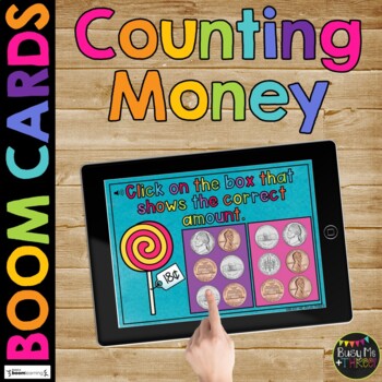Counting Money BOOM CARDS™ Coins up to $1.00 Digital Learning Game