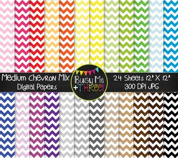 MEDIUM Chevron Mix Digital Papers {Commercial Use Digital Graphics}