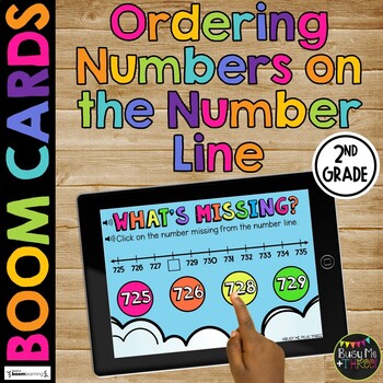 Number Line Practice Ordering Numbers to 1,200 BOOM CARDS™ Digital Learning Game