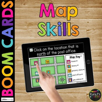 Map Skills and Directions BOOM CARDS™ Distance Learning, Reading a Map