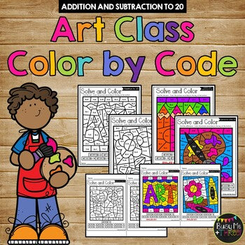 Color by Code ART CLASS Color by Number {Addition & Subtraction to 20}