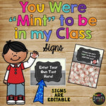 Meet the Teacher Gift, Back to School - You Were "MINT" to be in my Class Labels