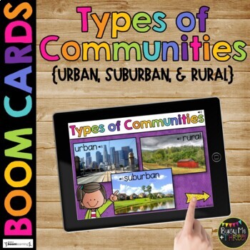 Types of Communities Urban, Suburban, Rural BOOM CARDS™ Distance Learning