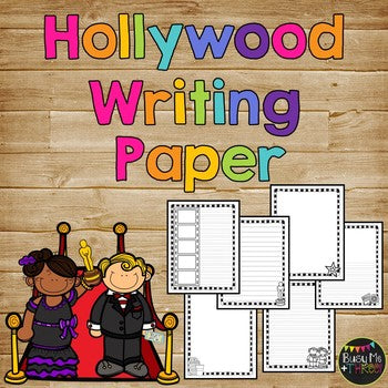 Hollywood Themed Writing Paper, End of Year Party, Celebration of Learning