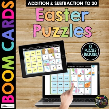 Easter and Spring Boom Cards™ Math Puzzles Digital Learning Mystery Pictures