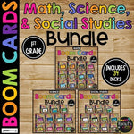 1st Grade Math, Science, Social Studies Boom Cards™ BUNDLE for Distance Learning