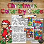 Color by Code Christmas Activities {Addition and Subtraction to 10}