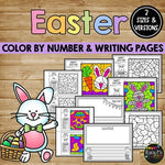 Easter Activities for Writing and Math | Color by Number and Writing Pages