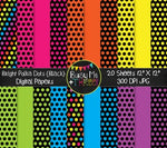 Bright Polka Dots on BLACK Digital Papers {Commercial Use Digital Graphics}